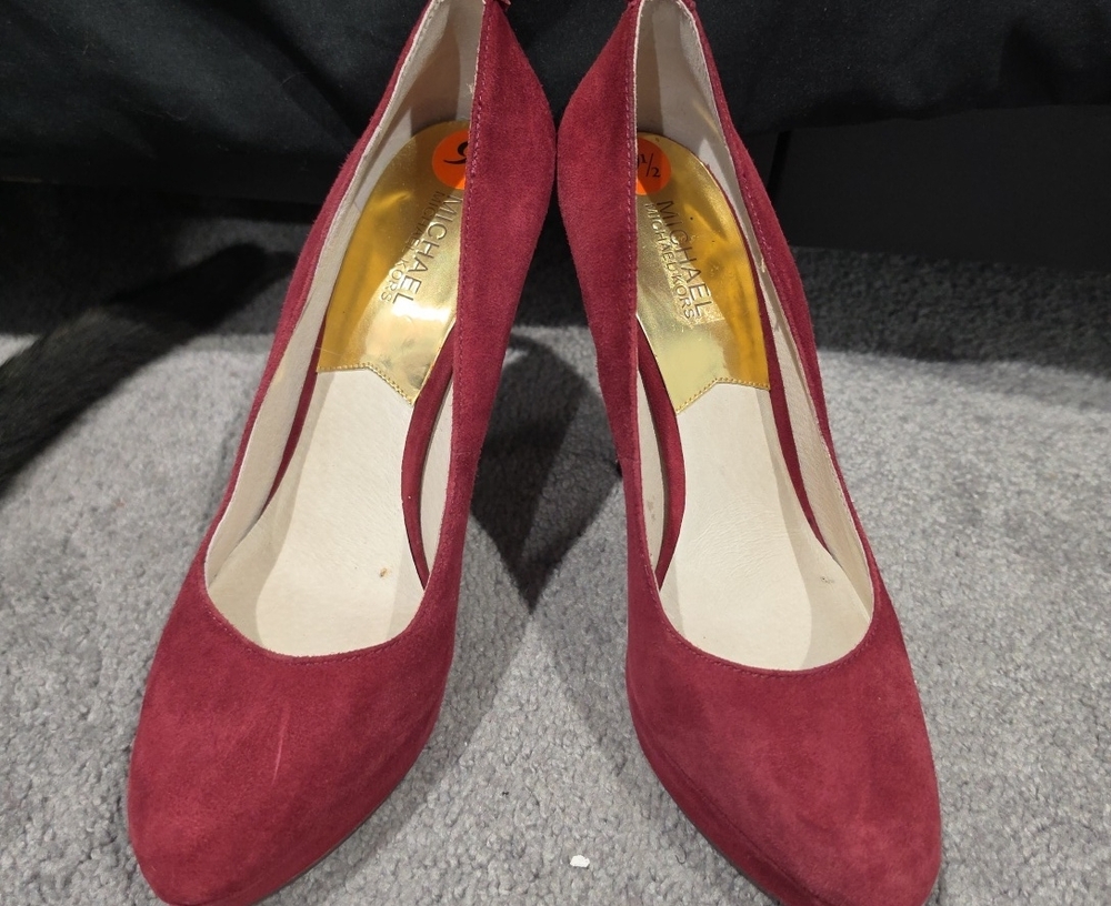 Michael Kors Burgundy Suede Pointed-Toe Pumps